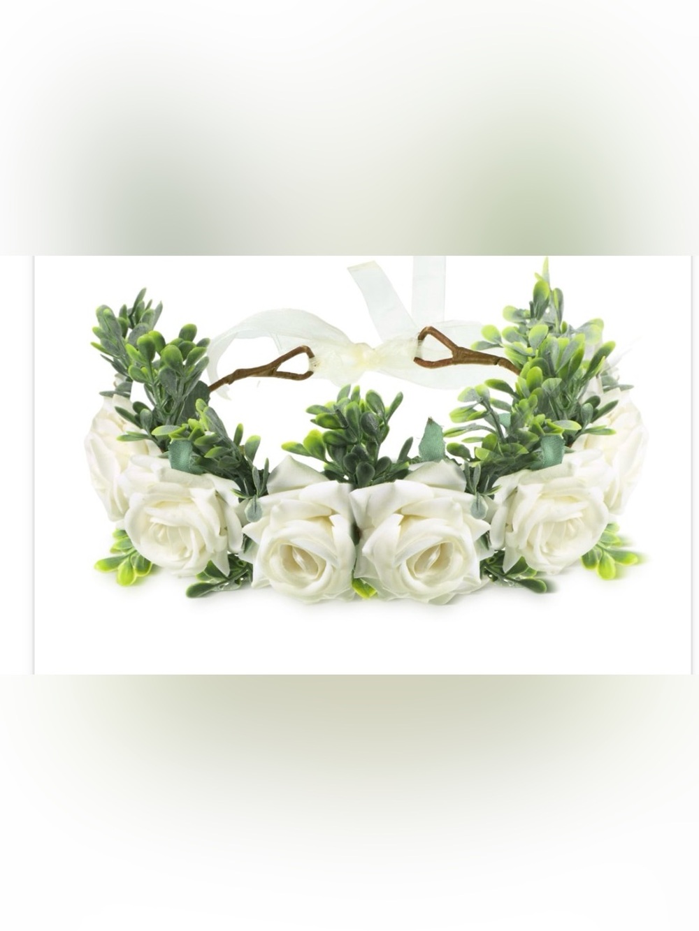 Honoson Dog Wedding Flower Collar, Adjustable Artificial White Rose